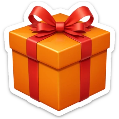 Decorative Gift Box orange sticker