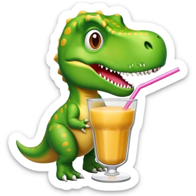T-Rex drinking a smoothie sticker