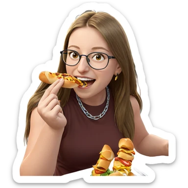 girl enjoying outdoor meal sticker