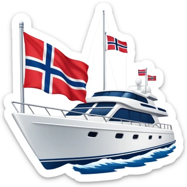 Norwegian flag attached to a yacht boat sticker