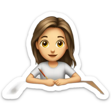 Study and girl sticker