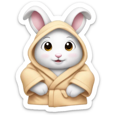 bunny rabbit wearing bathrobe sticker