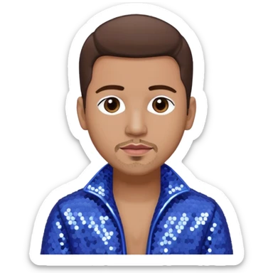 Mark Calderon, R&B Singer (b. 1970) from Color Me Badd with brown hair, periwinkle sequin outfit sticker