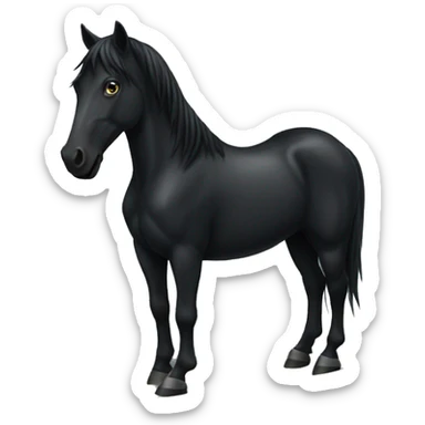 make a black horse in grave sticker