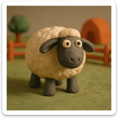 sheep in claymation style sticker