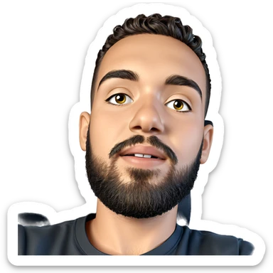 portrait of a bearded boy sticker