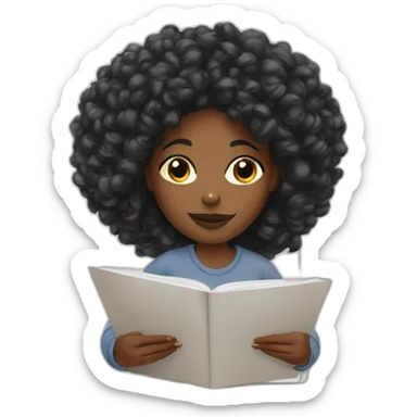 black woman journaling sticker