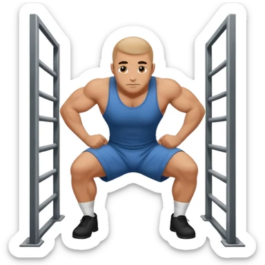 Prisoner doing pushups in jail sticker