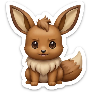 Eevee de Pokémon con expresión de cansancio, cubriéndose la cara con la pata, estilo emoji divertido sticker
