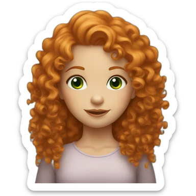 curly haired ginger girl with green eyes sticker