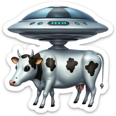 alien space ship with cow sticker