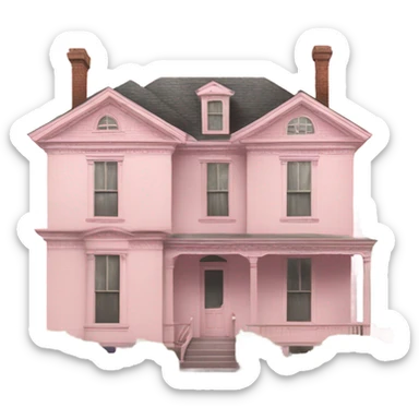 pastel pink 19th century house  sticker