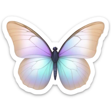 Pastel white iridescent nebula butterfly sticker