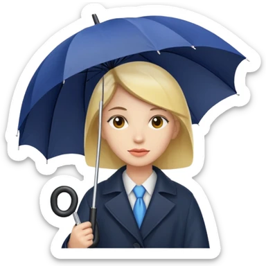 a person holding an umbrella sticker