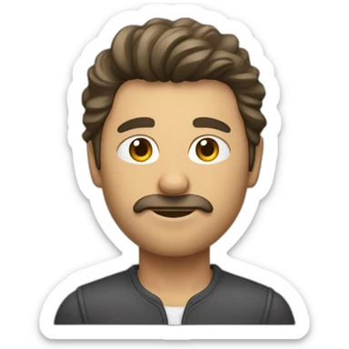 homme avec la coupe de cheveux raie au milieu sticker