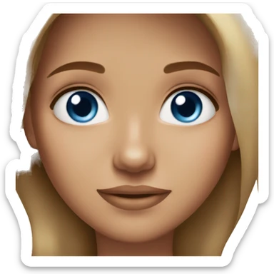 stunning tan girl light brown hair blue eyes sticker