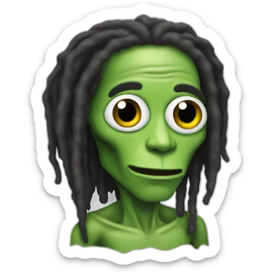 Bob Marley as an alien sticker