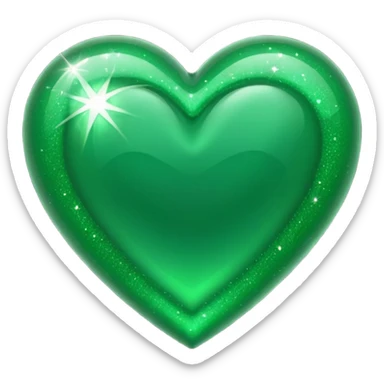 Green heart with sparkle sticker