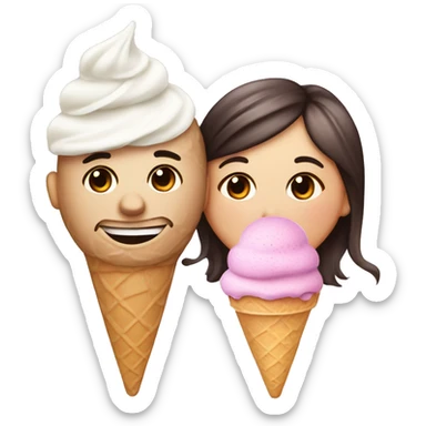 Cute ice cream date for beautiful tattooed couple sticker