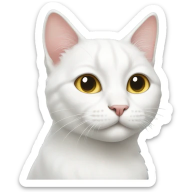 White cat sticker