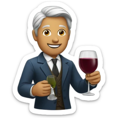 Gentleman offering wine sticker