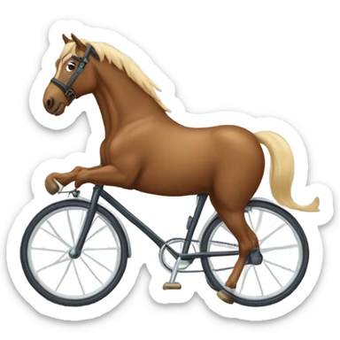 Horse riding a bike sticker