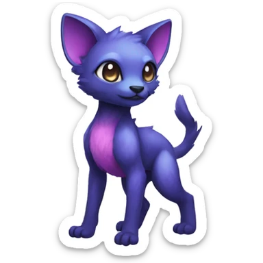Cute cool black blue purple pink animal hybrid Fakemon full body sticker