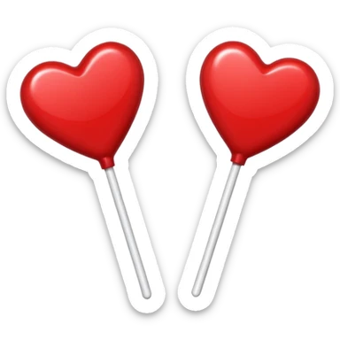 Hearts with lollipop  sticker