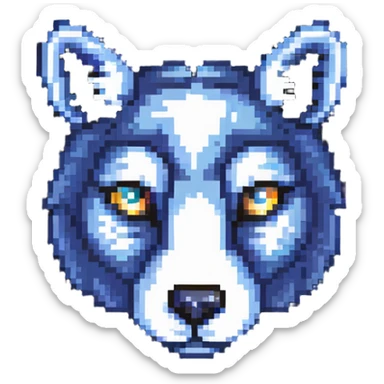 retro 1950s anthropomorphised animal head sticker