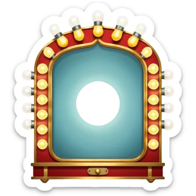 Mirror theater with light bulbs  sticker