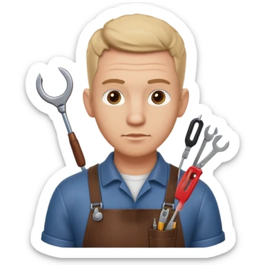 professional locksmith portrait, head and shoulders only, serious focused expression, leather apron collar, small lockpick tools visible, 3D cartoon, mobile game icon style, clean background, no text, no watermark
 sticker