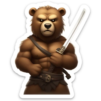 Bear with catana sticker