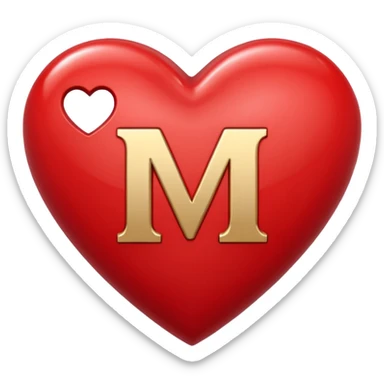 Crear a Heart with an M in the middle sticker