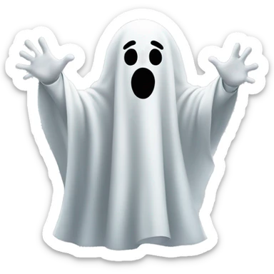 A ghost making 2 with his hand sticker