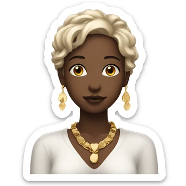 Girl with gold minimal jewellery sticker