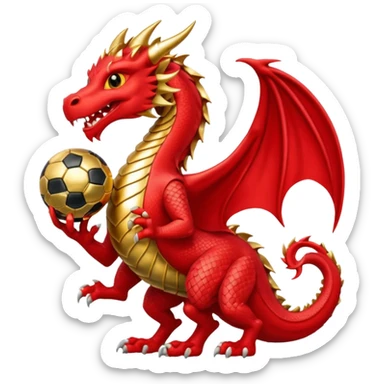 Welsh dragon holding the World Cup  sticker
