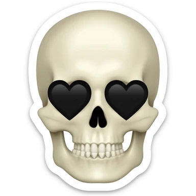 Black hearted eyes skull sticker