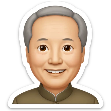 Mao zedong with receding hairline smiling sticker