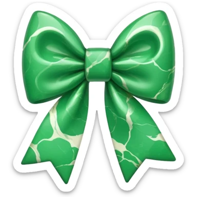 marble green bow sticker