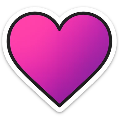 gradient heart icon blending hot pink and deep purple, modern icon style, clean lines, no text sticker