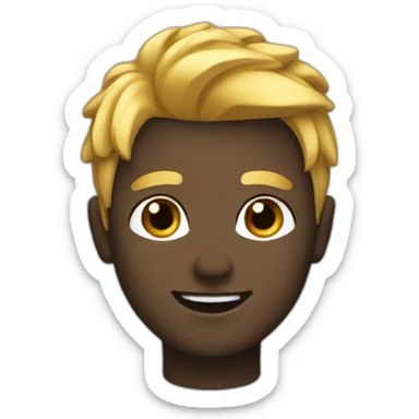 gold hair boy black brow sticker