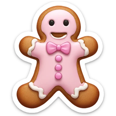 Light Pink gingerbread man sticker