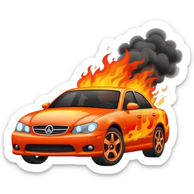 Car fire sticker