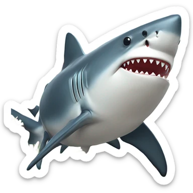 shark with tophat holding a strawberry sticker