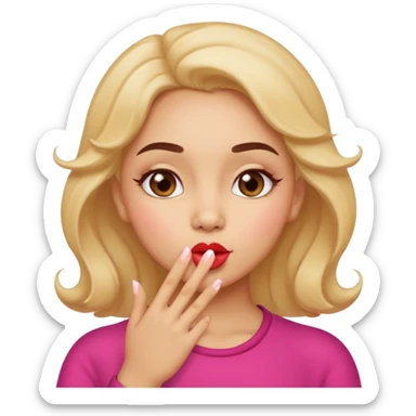 Light skin lady blowing a kiss sticker