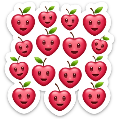 Cherry color selfcare emojis sticker