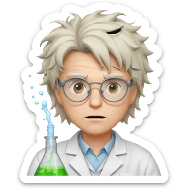 Un savant fou avec des lunettes sticker