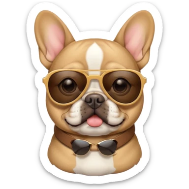 French bulldog with sunglasse sticker