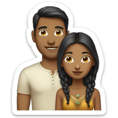 Indian girl white guy sticker