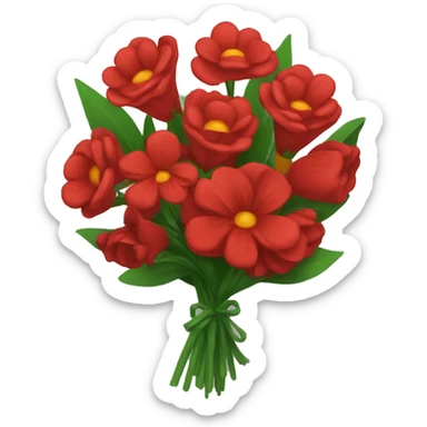 Red bouquet of flowers sticker